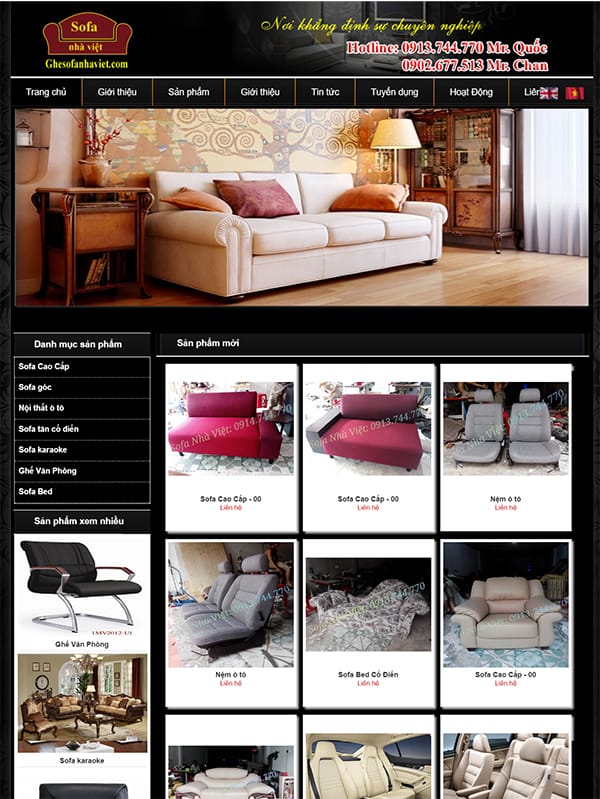 Thiết kế web nội thất – NT14